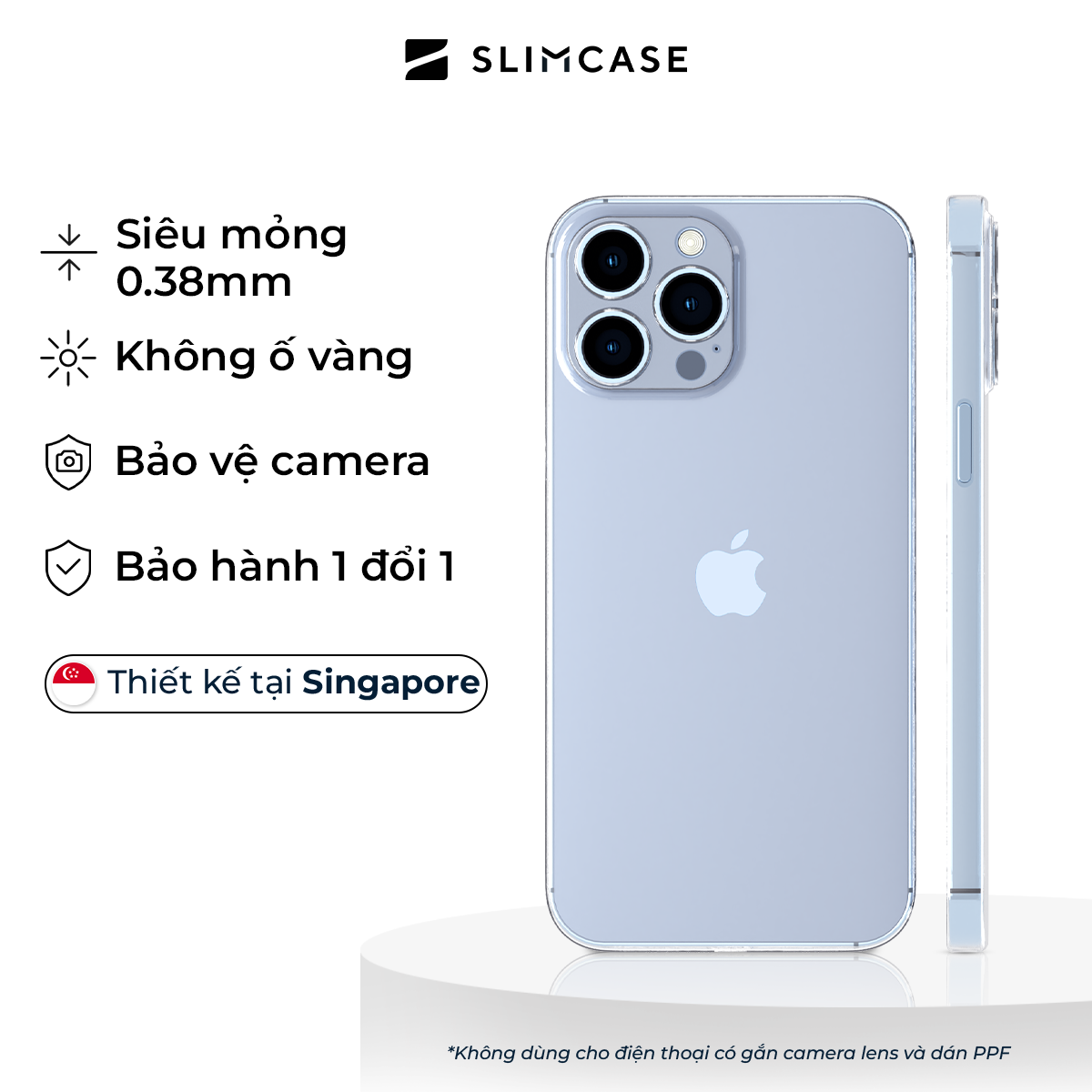 Ốp lưng Slimcase iPhone 13 Pro - Unique / Trong suốt Non MagSafe Slimcase Vietnam