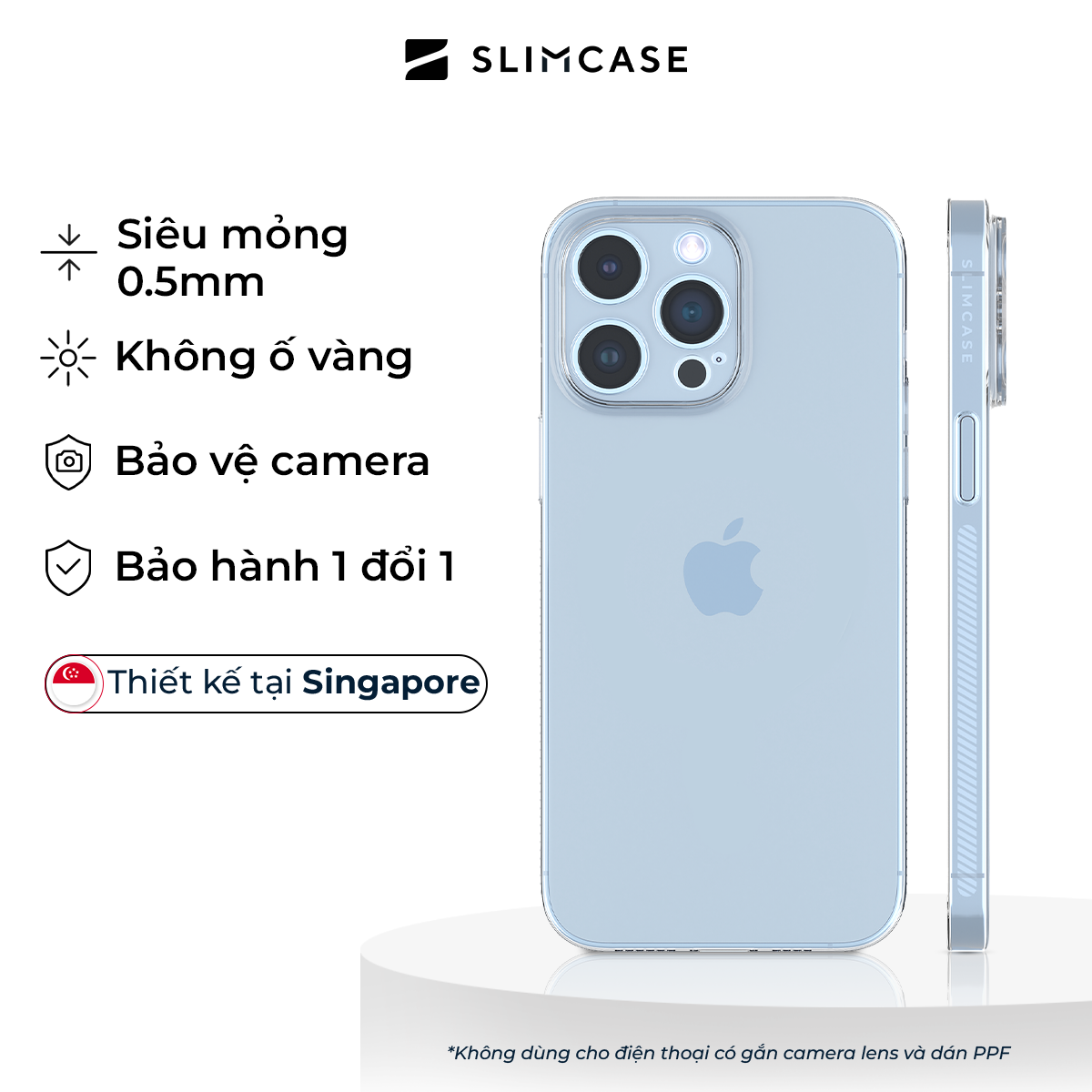Ốp lưng Slimcase iPhone 13 Pro - Unique / Trong suốt Non MagSafe Slimcase Vietnam