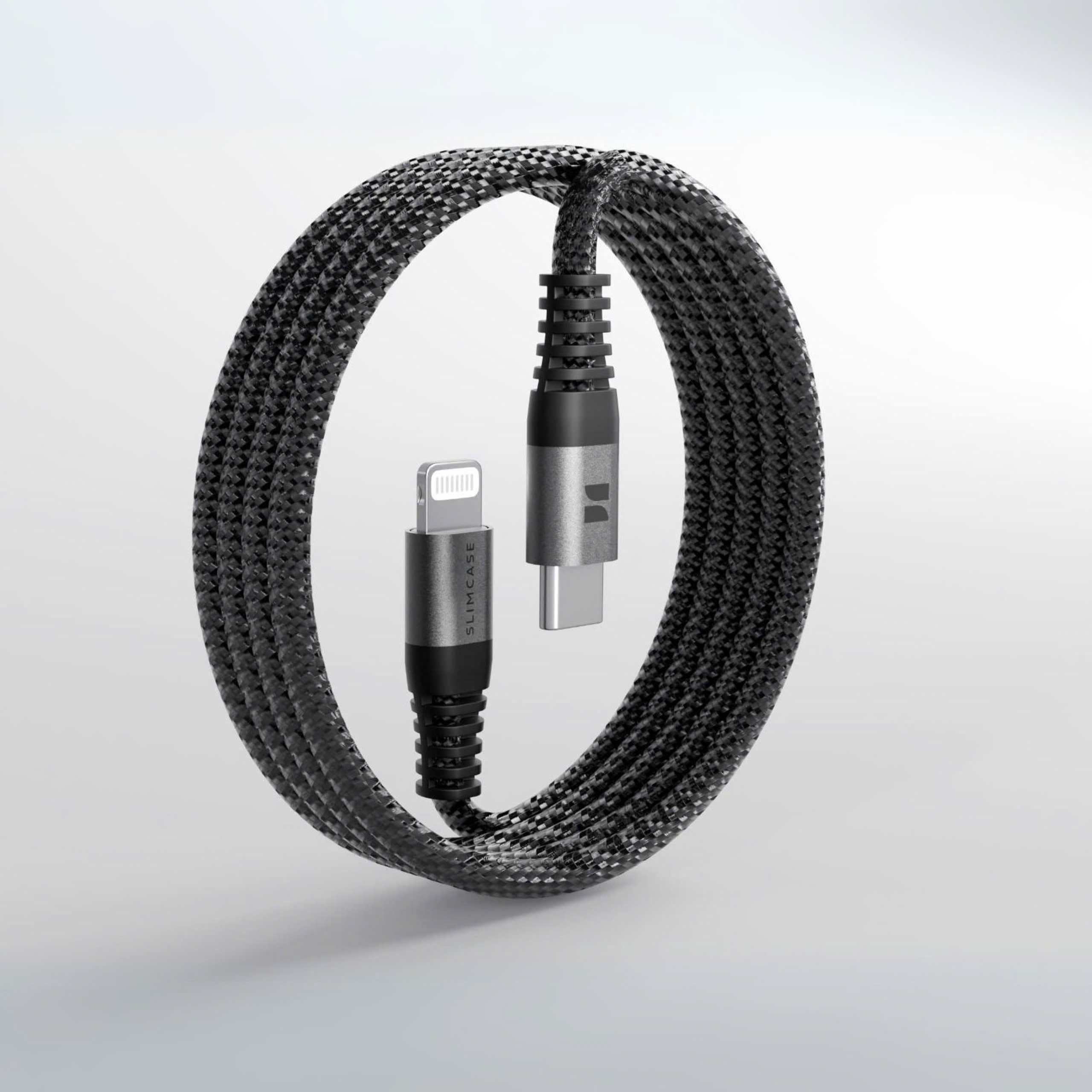 Dây sạc nhanh Slimcase 100W USB C-Lightning - Black - USB C-Lightning - Slimcase Vietnam