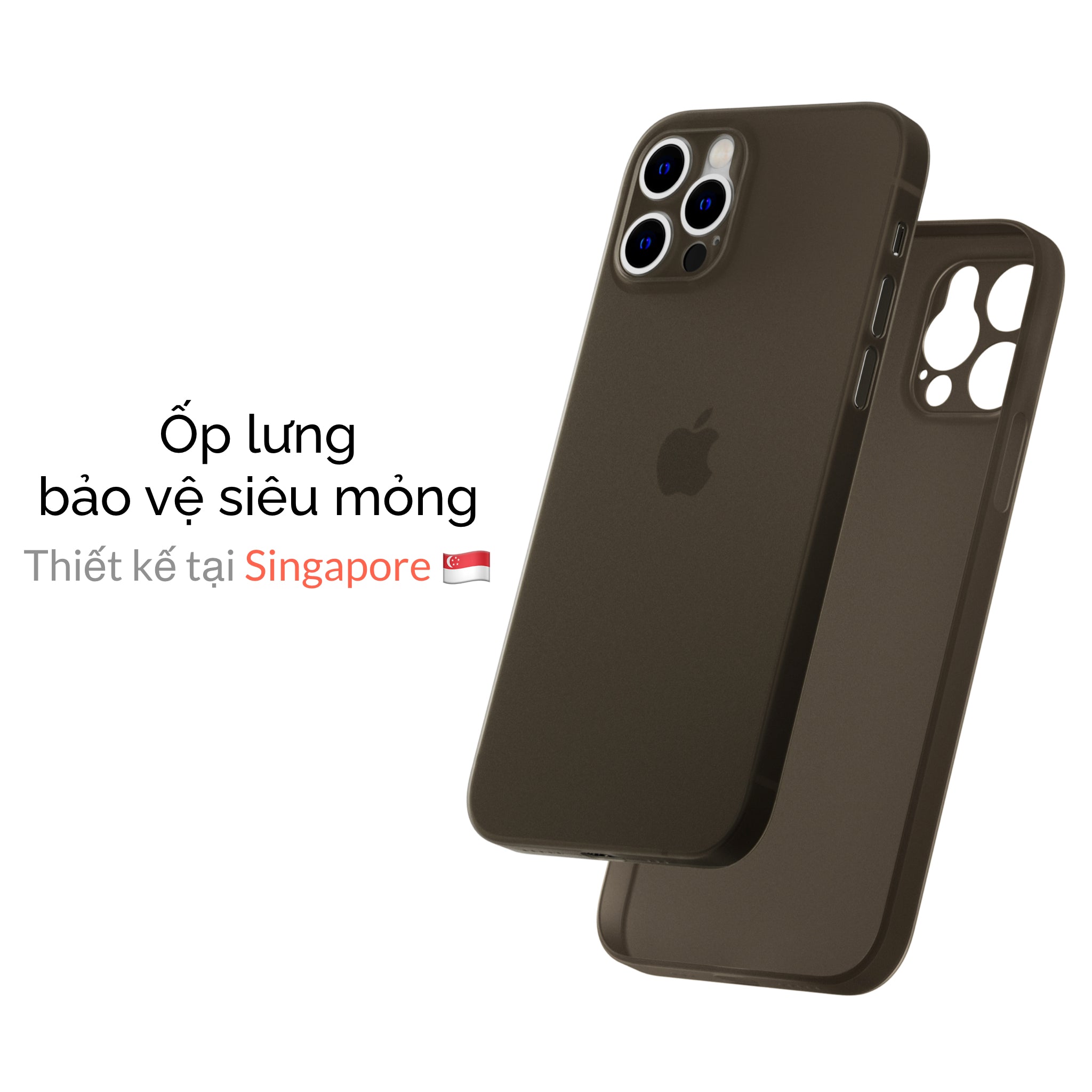Ốp Lưng Slimcase cho iPhone 12 Pro - Classic - Nhám Đen - Slimcase Vietnam